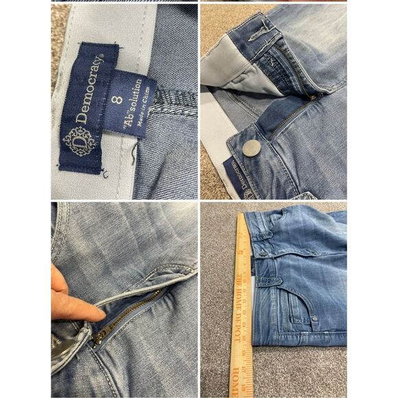 Democracy womens Ab Solution skinny jeans sz 8 9” rise blue jeans stretch denim - Picture 10 of 12